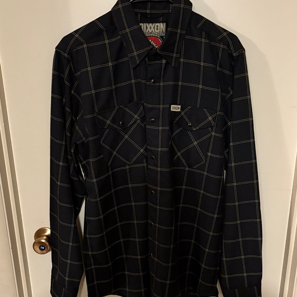 DIXXON Black and Gold Plaid Men's Shirt